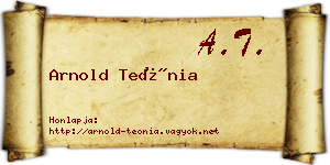 Arnold Teónia névjegykártya